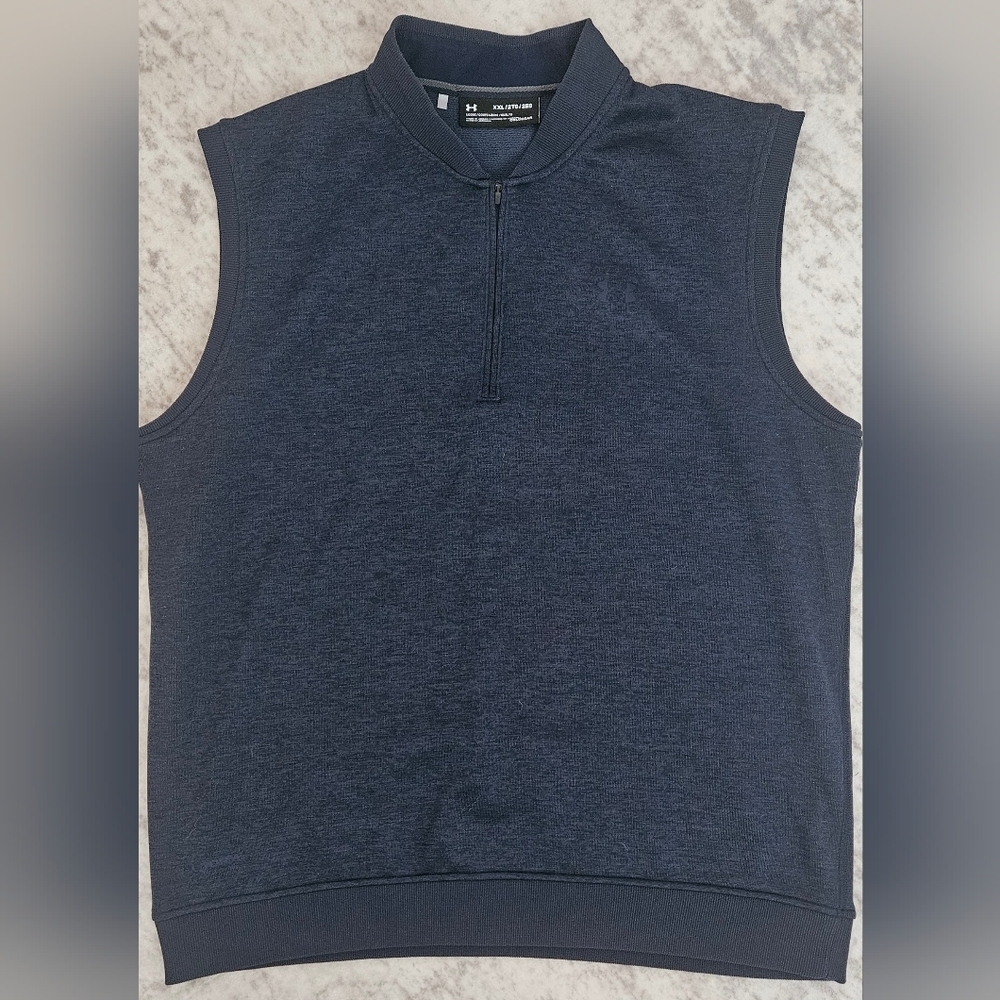 Men's Navy Blue Quarter Zip Under Armor Cold Gear Vest